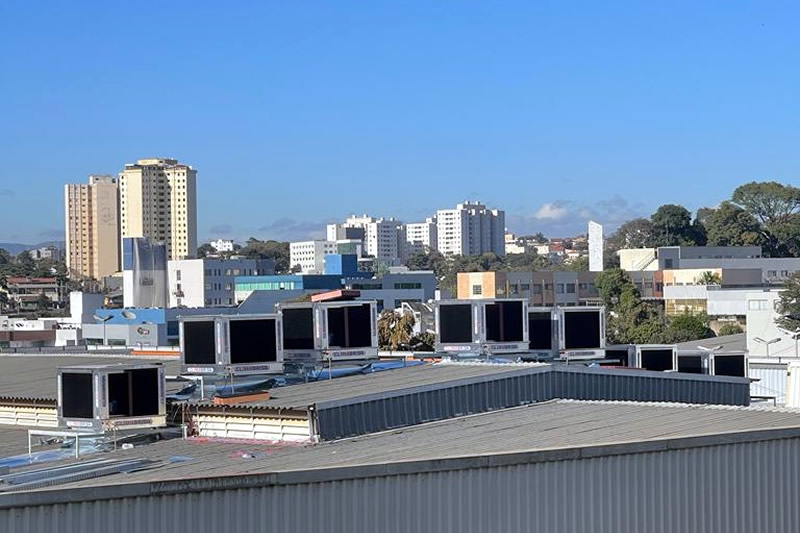 Fixação de climatizador em estrutura metálica